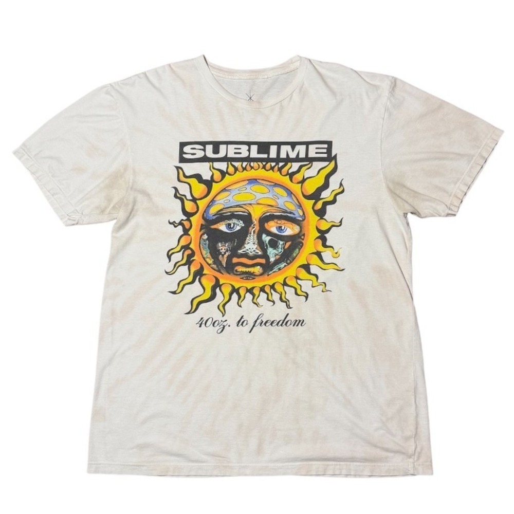 Sublime 40oz to Freedom Faded Tie Dye Sun Band Concert Merch Graphic T-shirt